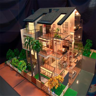 China Building with full details villa house model with furniture, miniature scale model for house plan for sale