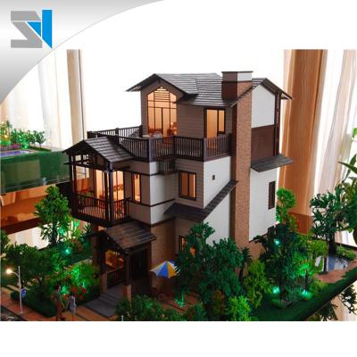 China Product Perfect Model Lighting Miniature Model House , Handmade Architectural Villa Model for sale