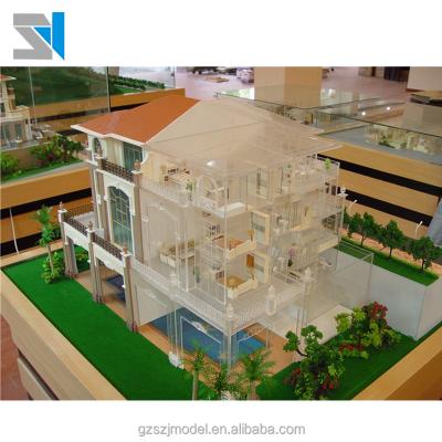 China Scale factory model, interior and exterior perfect lighting minaiture villa 3d architectural model for sale