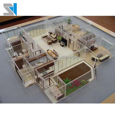 China Led Durable ABS Architecture Model Materials Interior Layout House Model /Furniture Model for sale