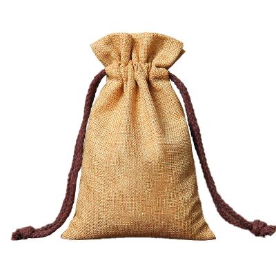 China Environmentally friendly and durable reusable china jute sack jute drawstring sack grain sacks for sale