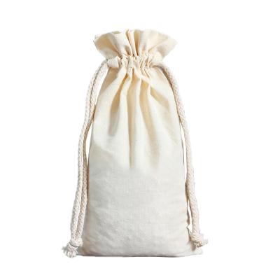 China Environmental friendly and durablea reusable cotton drawstring bag string suction bag with custom logo cotton tote bag for sale