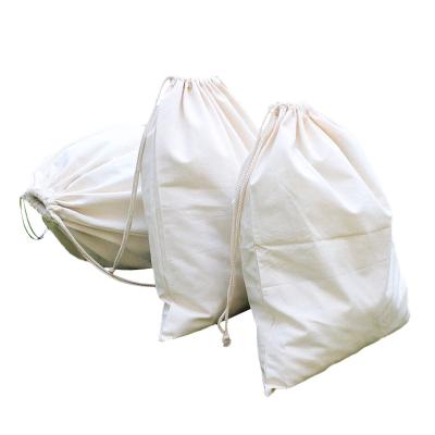 China Factory customization reusable drawstring bag fabric can be reused fabric pouch bags custom plain fabric bags for sale