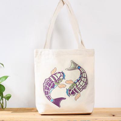 China Eco-friendly Reusable Economic Lightweight Cotton Canvas Tote Bag Grocery Cloth Medium Reusable Bags Suitable For DIY Advertising Gifts for sale