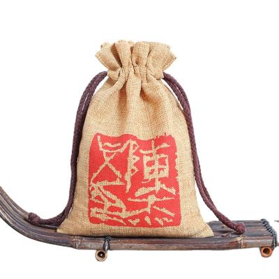 China Promotion Custom Drawstring Pouch Jute Drawstring Bag Burlap Bags Custom Canvas Drawstring for sale