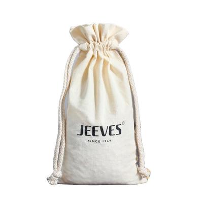 China Eco - Friendly Reusable Durable Custom Logo Printed Organic Cotton Canvas Drawstring Bag Jewelry Pouch for sale