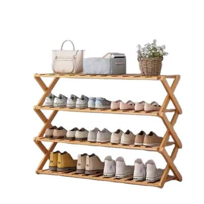 China Factory Outlet Adjustable Bamboo Shoe Rack Wooden Wooden Shoe Rack (Height) Shoe Storage For Home for sale