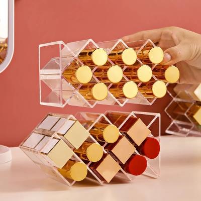 China Eco - Friendly Plastic 16 Cell Holder Makeup Organizer Lipstick Storage Box for sale