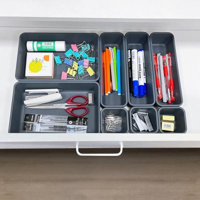 China Freely Combined Desktop Drawer Organizer Set Freely Combined Home Organization Locking Plastic Storage for Office and Kitchen for sale