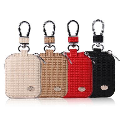 China Earphone Storage Case Woven Pattern PU Leather Earphone Case For Airpod Earphone Leather Case Factory Making Best Design Headphone Bag for sale