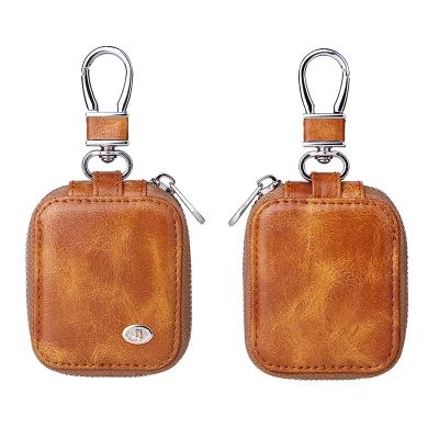 China Newest Next Luxury Vintage Style Leather Earphone Case With Holder For Earbuds Headset USB Cable Headset for sale