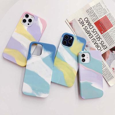 China Colorful Anti-drop Silicone Phone Case For iPhone 12 PRO Case Rainbow Mix Color Silicone Case for sale