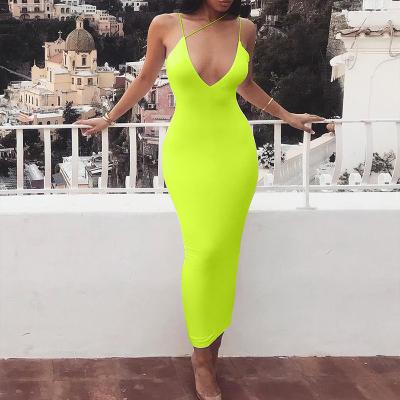 China Anti-Static Spaghetti Strap Backless Sexy Long Dress Off The Shoulder Summer Strapless Dresses Long Black Bodycon Party Women Y11506 for sale