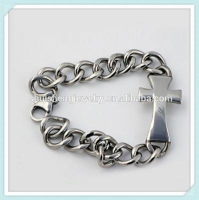 China New Arrival Stainless Steel Men's Style Stainless Steel Fashion Bracelet With Cross for sale