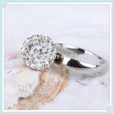 China Stainless Steel Stainless Steel Ball Shaped Faux Stone Crystal Cheap Fashion Rings for sale