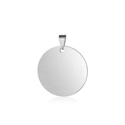 China CLASSIC High Polish Military Style Customized Logo Name Engrave Stainless Steel 6 Color Round Tag Cheap Wholesale Type Pendant for sale