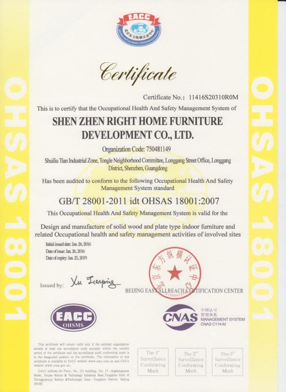 OHSAS - Shenzhen RightHome Furniture Development Co., Ltd