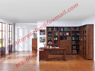 China Solid Wooden with Glass Door Material Bookcase Set  for Living Room Furniture for sale