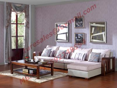 China Solid Wooden Frame with Fabric Sectional Sofa in Home Furniture Set for sale