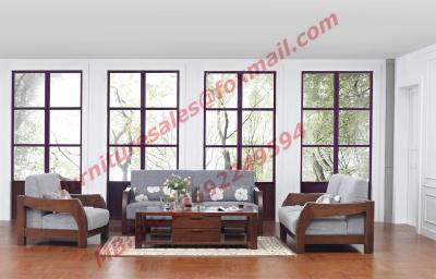 China Solid Wood Sofa with Upholstery for Luxury Living Room Made in China for sale