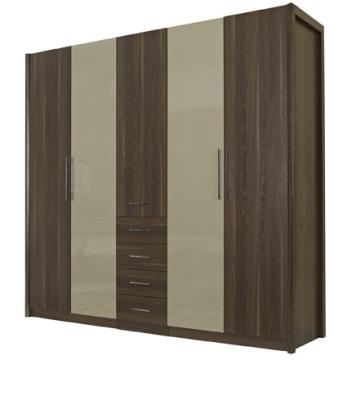 China Bedroom wardrobe closet in MDF melamine with inner cloth racks and storage drawer for sale