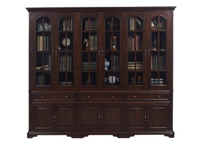 China Home Office Study room furniture American style Big Bookcase Cabinet with Display chest can L shape for corner wall case for sale