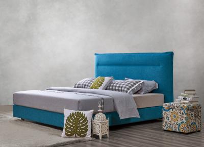 China Fabric Upholstered Headboard Bed SOHO Apartment Bedroom interior fitout Leisure Furniture for sale