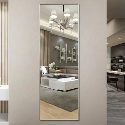 China Modern Design mirror effect home bathroom decorative big full length explosion-proof thickened aluminum framed wall mirror for sale