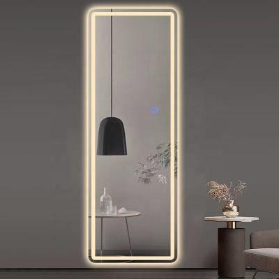 China Modern Smart full body backlit stand up dressing mirror touch screen modern full length lighted mirror for wholesale for sale