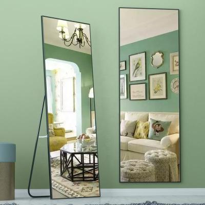 China Modern Custom iron framed mirror modern simple large big decorative living room full length body standing floor mirror for sale