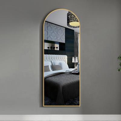 China Traditional decor large black metal full length long big dressing hanging wall standing floor mirror  retrovisor camara polvo grande for sale