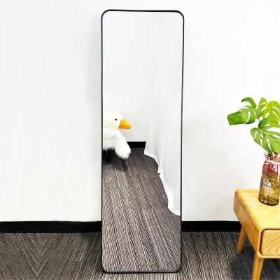 China Modern round corner rectangle hanging and floor salon wall floor dressing decorative standing mirror for sale