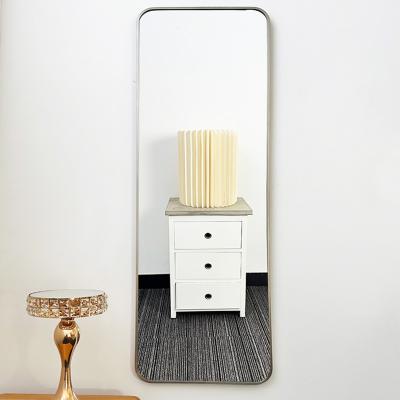 China Modern Leaning Against Wall  Hanging Full Body Floor Mirror Rectangle Aluminum Alloy Framed Full Length Dressing Mirror for sale