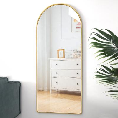 China Modern Customized Arch Shape Mirror Modern Stylish Decoration Bathroom Wall Mirror Full Length Body Mirror Black Gold for sale