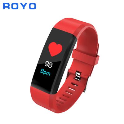 China APP Control Royo 115 Plus Fashion Custom Watch Wristband With Heart Rate Monitoring Fitness Tracker Smart Band for sale