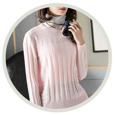 China Spring Pure Cashmere Women's Sweater 100% Breathable Cashmere Stripes Sustainable Autumn Sweater For Ladies for sale