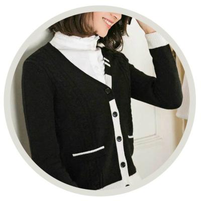 China Slim Fit Fashion Cardigan Cashmere Button Pocket OEM Womens 100% Knitted Knitted Sweater for sale