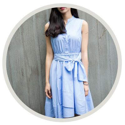 China Lady New Style Elegant Summer Casual Pleated Sleeveless Maxi Dress Anti-Static Knee Length for sale