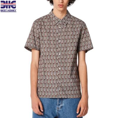 China Anti-pilling men's short sleeves Hawaii printed casual shirts printed shirts for summer for sale