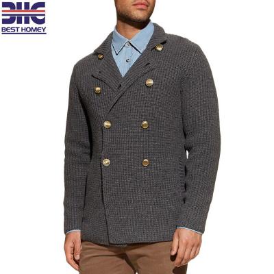 China Coat Mens Wool Nylon Long Sleeves Cardigan Buttons Knitted Coat Blazer Sweaters for sale