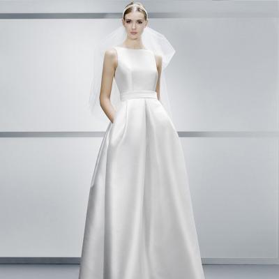 China Anti-Static Wedding Dress One Shoulder Silk Advanced Wedding Dresses for sale