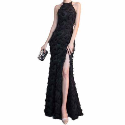 China Washable High Quality Women's High Low Hem Dress Prom Halter Evening Party Dress For Dinner for sale