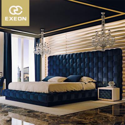 China Exeon Furniture Letto Tufted Premium Bed Bett Frame Italian Fancy Velvet Upholstered Modern Luxury Bedroom King Size Bed Set Double for sale