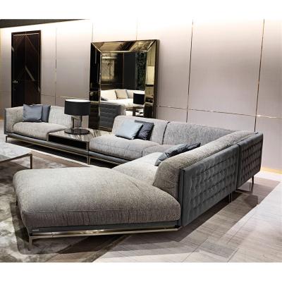 China Exeon Large Italian Modern Light Luxury Living Room Sectional Leather Home Furniture Set L Form Luxury Sectional Couch for sale