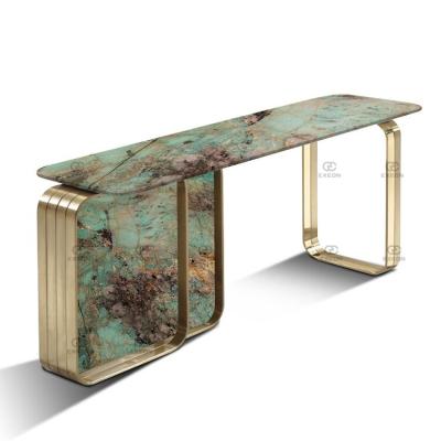 China Customized Light Luxury And Elegant Hallway Marble Living Room Console Table Light Home Furniture for sale