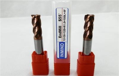 China Reduced Shank Standard Radius Milling Cutter End Mill , High Performance ,HRC55 for sale