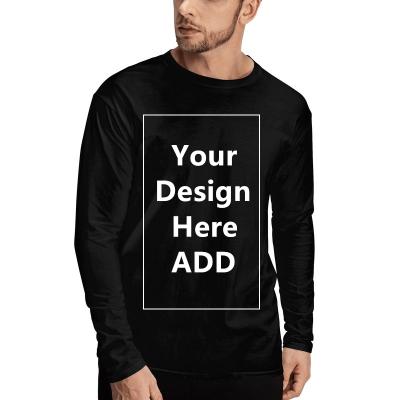 China Wholesale 100% Custom White Casual Cotton T-shirt Neck Anti-wrinkle Logo Printing Long Sleeve O T-Shirts For Men for sale