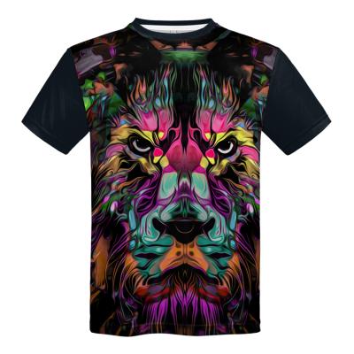 China New Summer Men's Round Neck 3D Sublimation Shorts Sleeve Digital Printed T-shirt Anti-wrinkle All Over Printing T-shirt Custom for sale