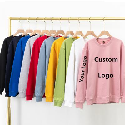 China Anti-wrinkle crewneck sweatshirt plain cotton oversized sweater printed logo men empty embroidery pullover embroidered sweatshirt custom logo for sale