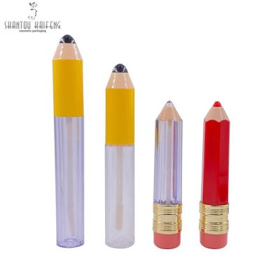 China Stock Cosmetic Goods Packaging Pencil Lip Gloss Tube Luxury Empty Container DIY Kids Lip Gloss for sale